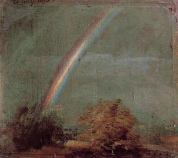 約翰 康斯特佈爾 Landscape with a Double Rainbow